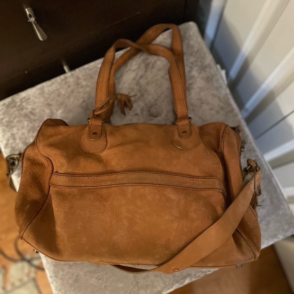 Comptoir Des Cotonniers Tan Leather Tassel Shoulder Bag - Picture 3 of 6